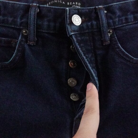 Veronica Beard Dark Blue Slim-Straight Leg Jeans - Picture 4 of 12